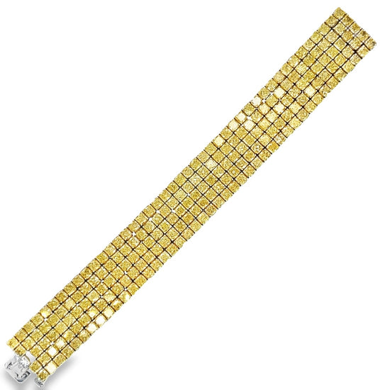 80CT 5-Row Yellow Diamond Bracelet