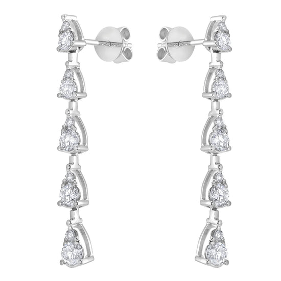 Rain Drop Diamond Dangle Earrings