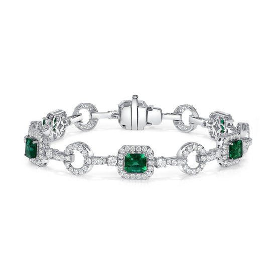 6CT Emerald Link Bracelet