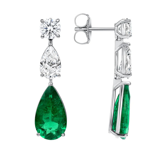 6.65CT Emerald Drop Earrings
