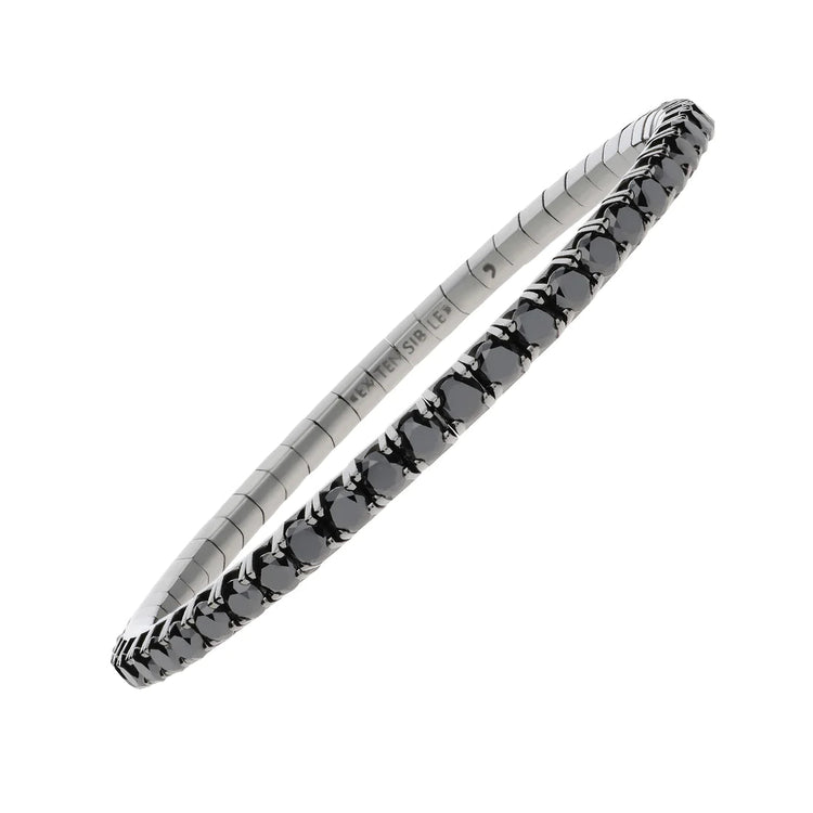 8.90 CT Black Diamond Stretch Tennis Bracelet with round cut black diamond