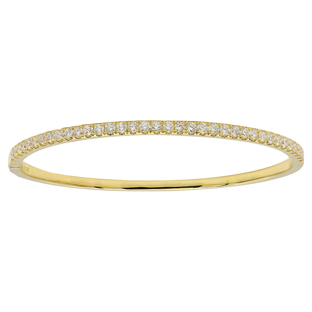 Timeless 18K yellow gold bangle adorned with 36 round-cut white diamonds