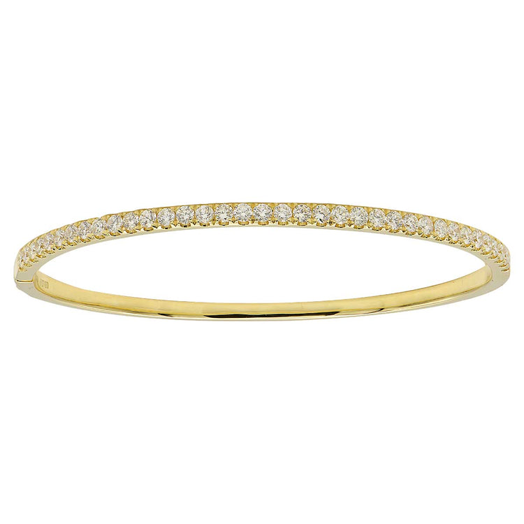 Timeless 18K yellow gold bangle adorned with 36 round-cut white diamonds
