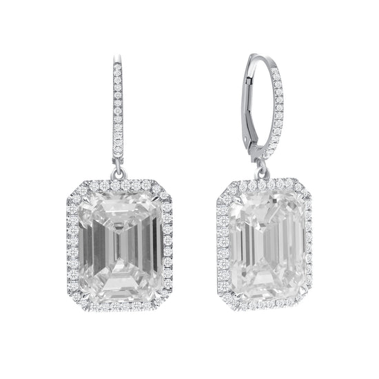 Emerald-Cut Diamond Earrings