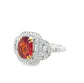 Orange Sapphire and White Diamond Ring