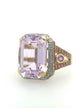 Kunzite and Diamond Ring