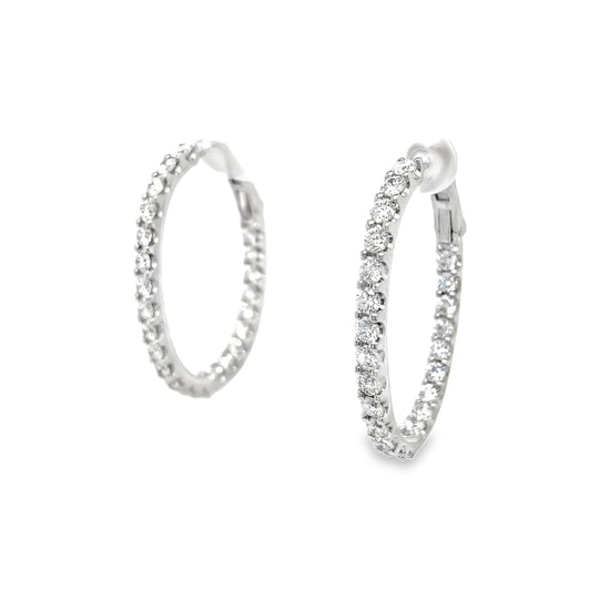 Extra-Large Oval Diamond Hoop Earrings