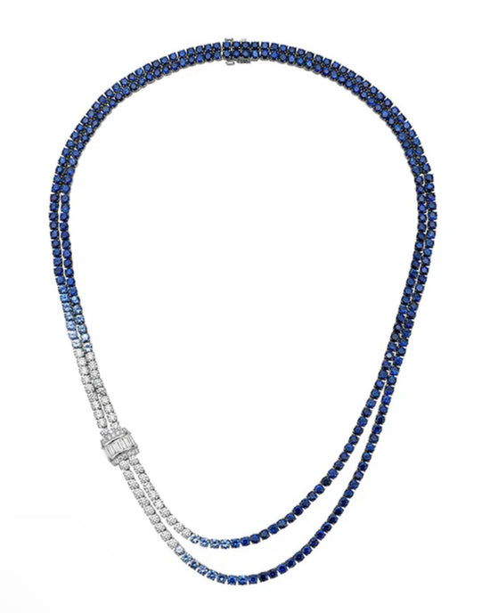 Double Drape Ombre Diamond Necklace