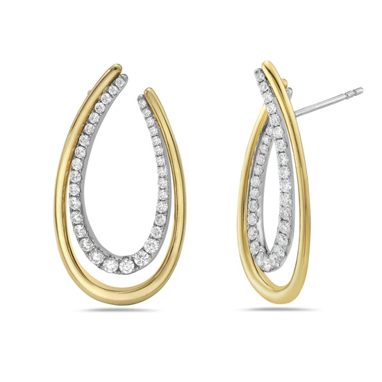 Charles Krypell Double J Diamond Hoop Earrings