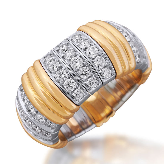 Picchiotti Xpandable™ 1.67CT Diamond Pavé Gold Accent Ring in Two-Tone Gold