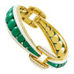 Etho Maria Malachite & Diamond Hand-Carved Ceramic Cabouchon Bangle Bracelet