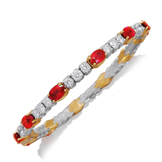 Picchiotti Xpandable™ 9.72CT Ruby and Diamond Tennis Bracelet