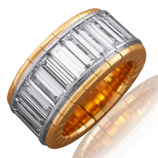Picchiotti Xpandable™ 10.12CT Baguette Diamond Pavé Gold Accent Channel-Set Ring in Yellow Gold