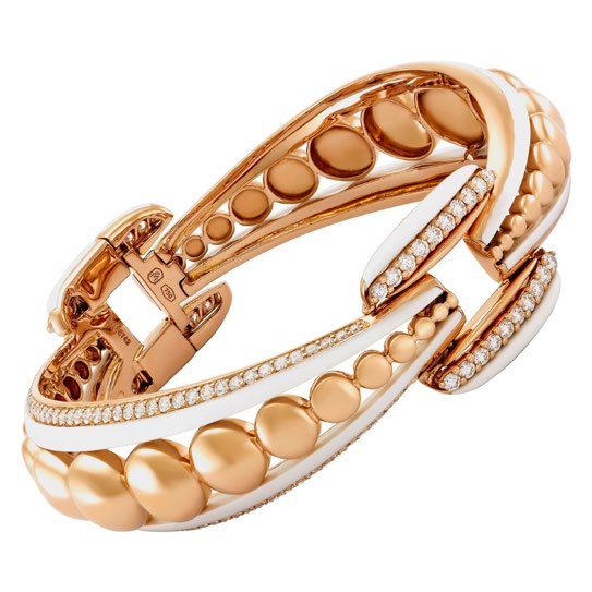 Etho Maria Hand-Carved Ceramic & Diamond Cabouchon Bangle Bracelet