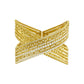 Etho Maria Diamond Reflexion Yellow Gold Crisscross Cuff Bracelet