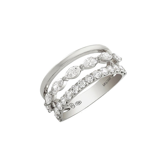 Etho Maria Marquise and Round Diamond My Etho Split Shank Ring