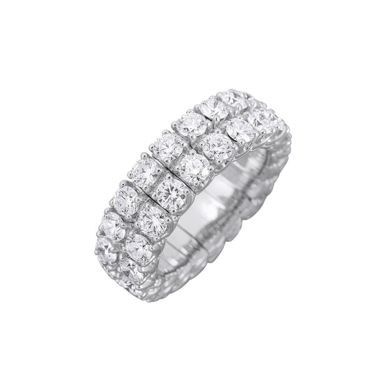 Picchiotti Xpandable™ 4.57CT Two Row Round Cut Eternity Ring
