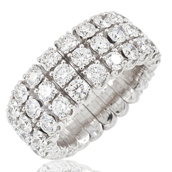 Picchiotti Xpandable™ 3.02CT Three Row Round Cut Halfway Eternity Ring