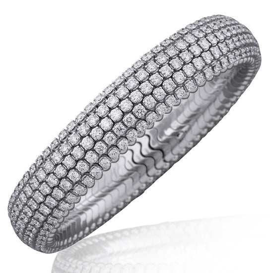 Picchiotti Xpandable™ 16.80CT Five Row Round Cut Diamond Tennis Bracelet