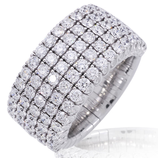 Picchiotti Xpandable™ 3.14CT Five Row Round Cut Halfway Eternity Ring