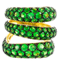 Etho Maria Tsavorite Three Layer Gemini Snake Style Ring