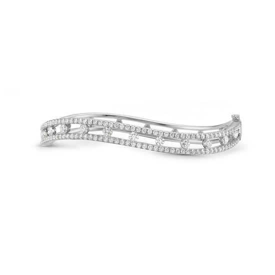 Charles Krypell Curved Floating Diamond Bangle