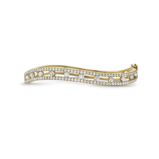 Charles Krypell Curved Floating Diamond Bangle
