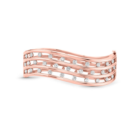 Charles Krypell Triple Row Curved Floating Diamond Bangle