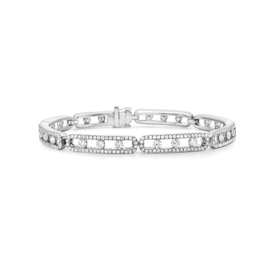 Charles Krypell Floating Diamond Link Bracelet
