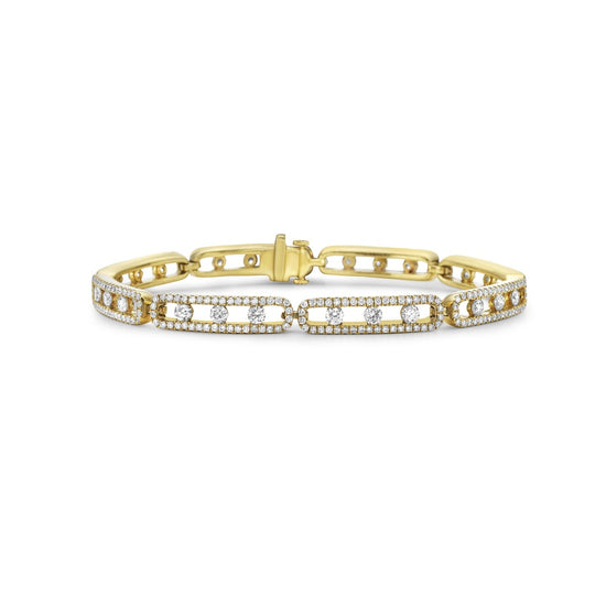 Charles Krypell Floating Diamond Link Bracelet