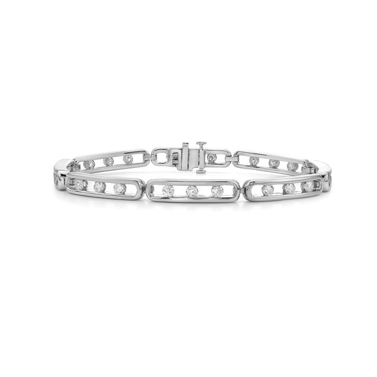 Charles Krypell Floating Diamond Link Bracelet