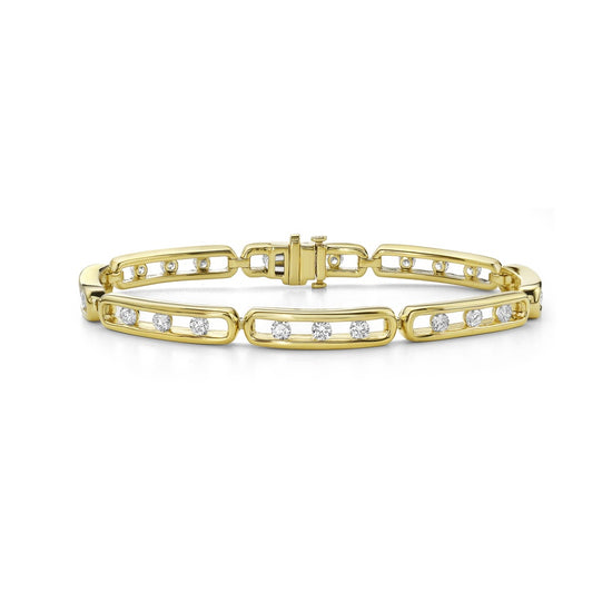 Charles Krypell Floating Diamond Link Bracelet