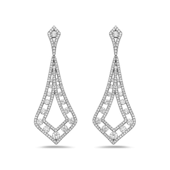 Charles Krypell Kite Shape Floating Diamond Drop Earrings