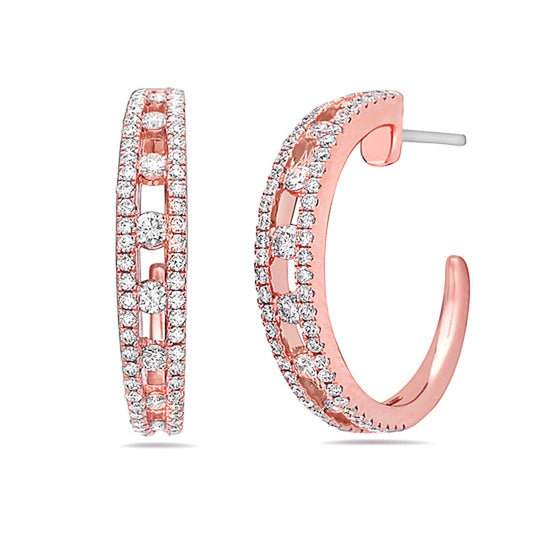 Charles Krypell Floating Diamond Hoops