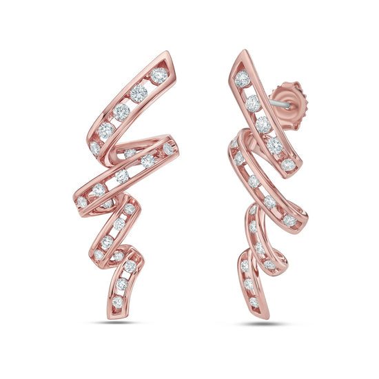 Charles Krypell Floating Diamond Vortex Earrings