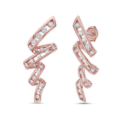 Charles Krypell Floating Diamond Vortex Earrings