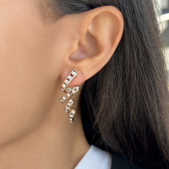 Charles Krypell Floating Diamond Vortex Earrings