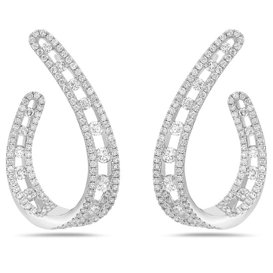 Charles Krypell Floating Diamond Pavé Arch Earrings
