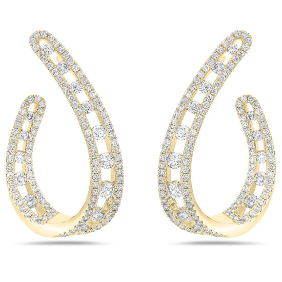 Charles Krypell Floating Diamond Pavé Arch Earrings