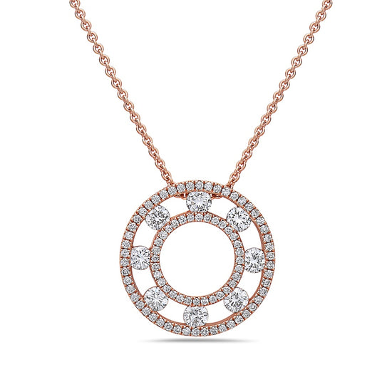 Charles Krypell Floating Diamond Pavé Circle Pendant