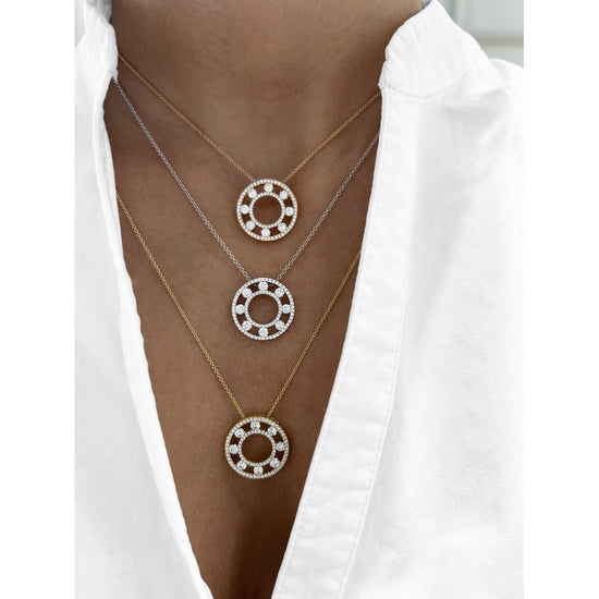 Charles Krypell Floating Diamond Pavé Circle Pendant