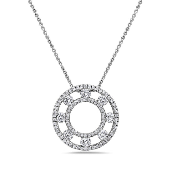 Charles Krypell Floating Diamond Pavé Circle Pendant