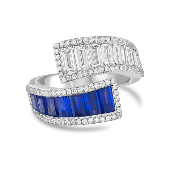 Charles Krypell Diamond Baguette Bypass Ring