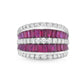 Charles Krypell Baguette Ruby and Round Diamond Striped Ring