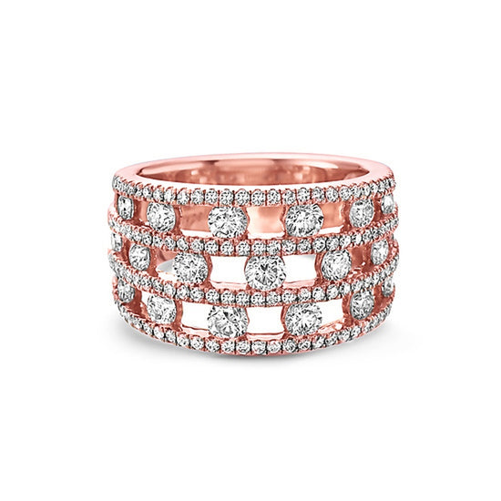 Charles Krypell Triple Row Floating Diamond Band Ring