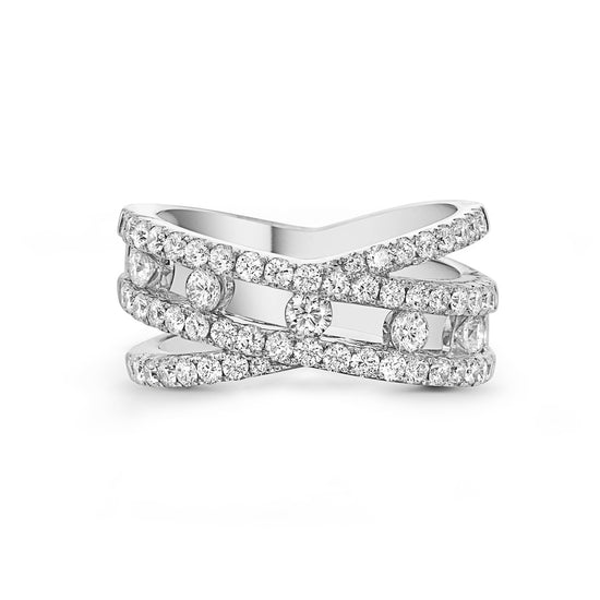 Charles Krypell Floating Diamond Crossover Ring