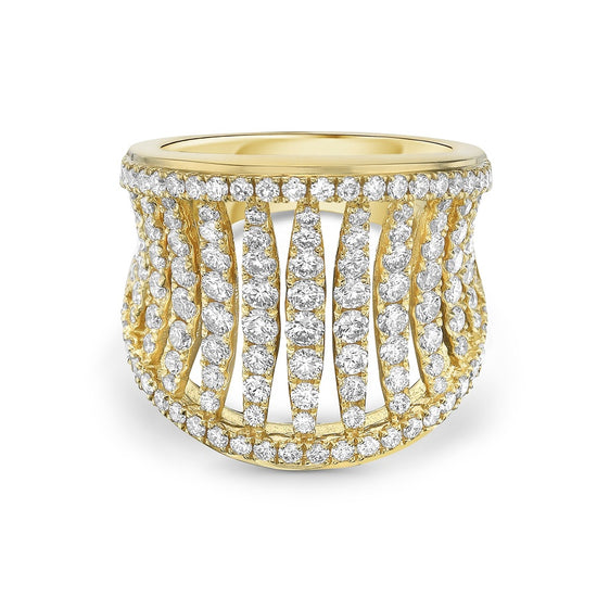 Charles Krypell Diamond Birdcage Saddle Ring