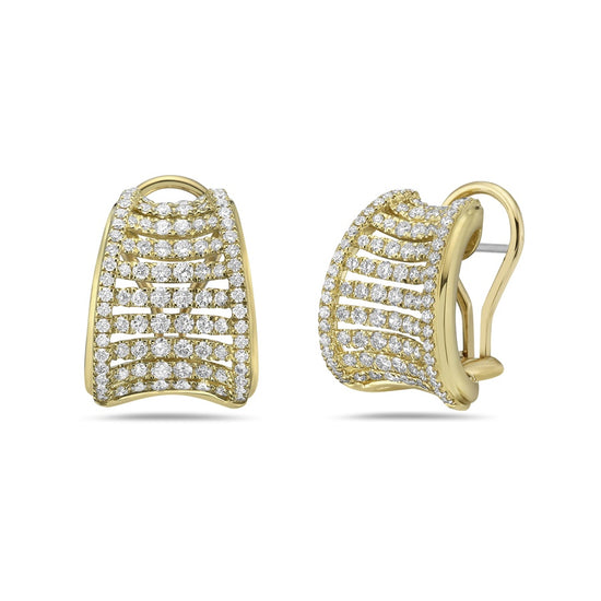 Charles Krypell Diamond Birdcage Concave Earring