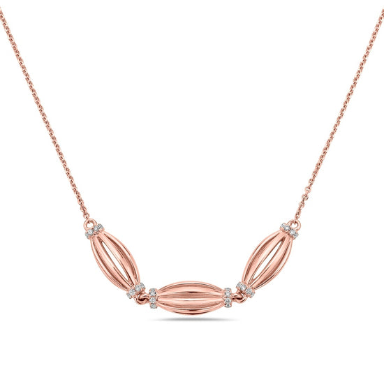Charles Krypell Three Station Tapered Barrel Birdcage Necklace