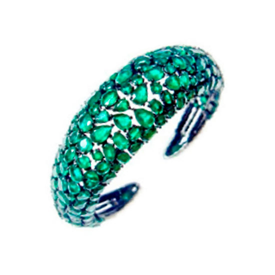 Etho Maria Emerald Diamond Vibrant Bangle Bracelet